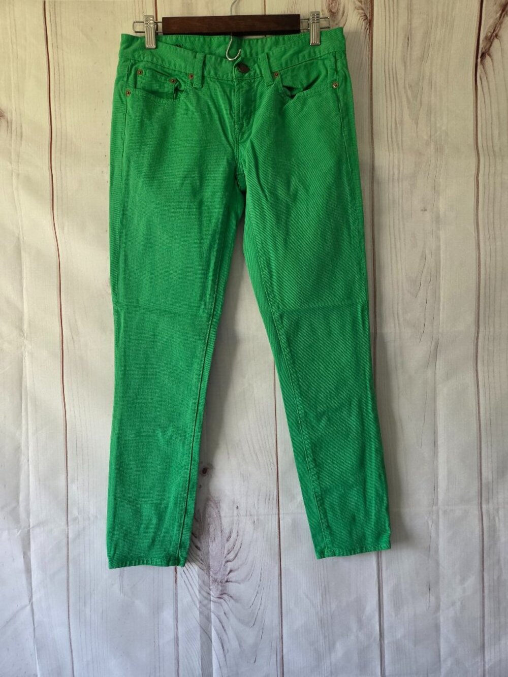 J. Crew Toothpick Skinny Jeans, Women’s 27 ankle, Green, signature fitted denim
